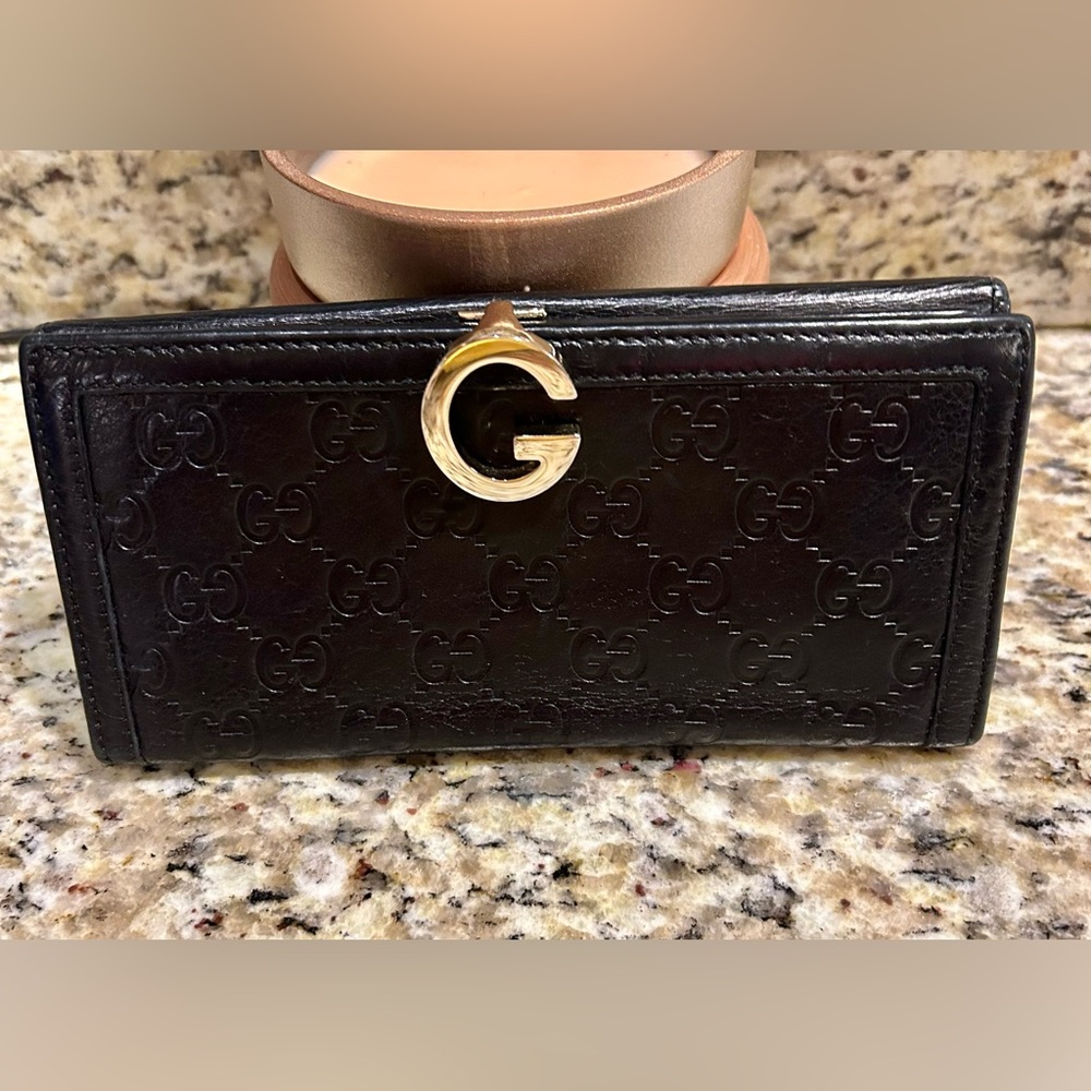 Gucci Black Leather Long Wallet